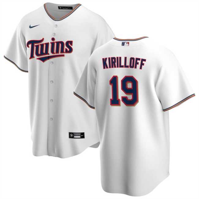 Men%27s Minnesota Twins #19 Alex Kirilloff White Cool Base Stitched Baseball Jersey Dzhi
